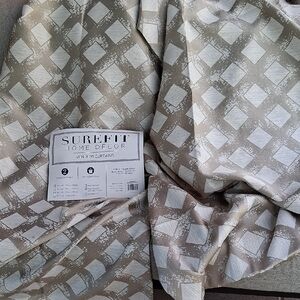 SureFit Home Decor Curtains with Geometric Pattern 2 Panels Included